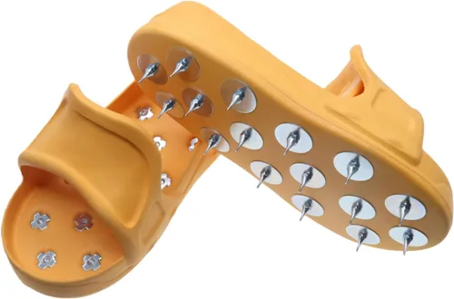 Miniatura 8 de Zapatos antideslizantes con pinchos para pisos epoxi, revestimientos resinosos, compuesto autonivelante y pintura, tamaño grande Negro