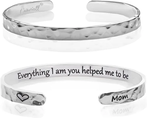 Miniatura 87 de Carviell Pulseras grabadas para mujer, inspiradoras, amistad, amor, mamá, hija, hermana, cristiana, graduación, conmemoración y regalos de boda, más