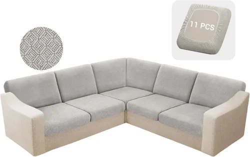 Miniatura 46 de HDCAXKJ - Fundas impermeables para cojín de sofá modular, fundas elásticas para cojín de sofá de esquina, fundas protectoras de muebles de jacquard