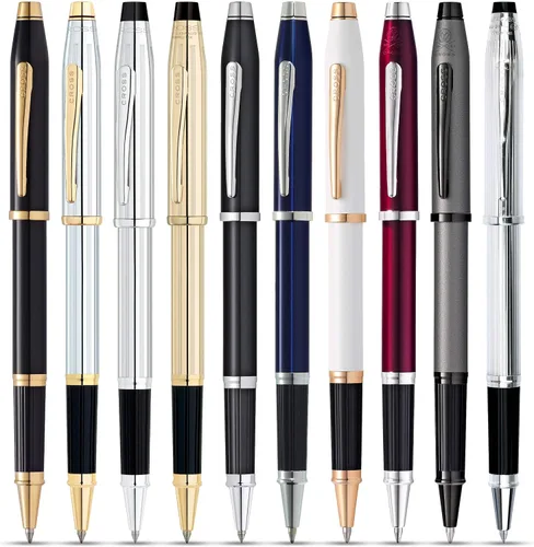 Miniatura 112 de Cross Century II - Bolígrafo de punta Selectip, lacado negro con detalles chapados en oro de 23 quilates
