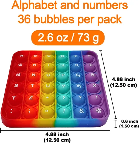 Miniatura 2 de Juguete Pop Fidget del Alfabeto Letras ABC Números Juguetes de Aprendizaje y Educativos Juguetes Sensoriales Cuadrados Juegos Popper Regalos