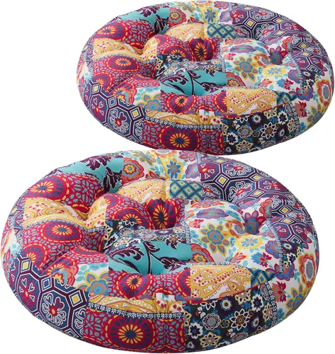 Codi Juego de 2 Almohadas de Suelo para Meditación, Almohadas Boho para Sentarse para Adultos y Niños, Cojín Grande para Yoga Sala de Estar Tatami