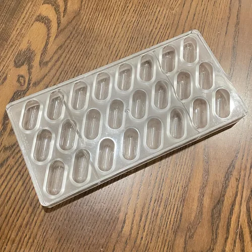 Miniatura 7 de 24 tazas de 1.6 pulgadas forma de cápsula grande ovalada molde de chocolate de policarbonato bonbon chocolate DIY molde de trufa dulce bandeja