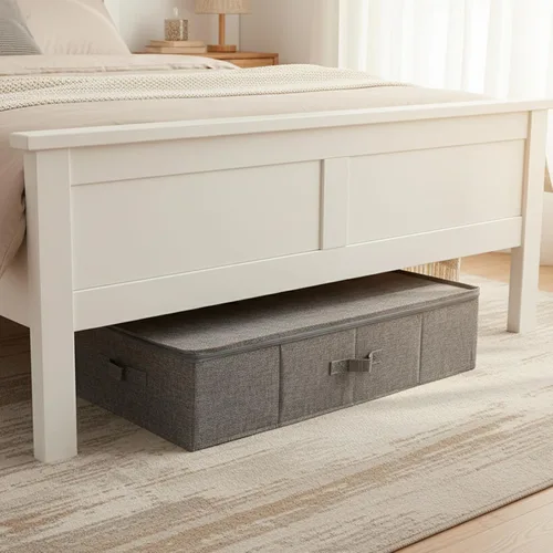 Miniatura 3 de Paquete de 2 recipientes grandes de almacenamiento debajo de la cama con tapa, organizador de almacenamiento de ropa ultra grueso debajo de la cama