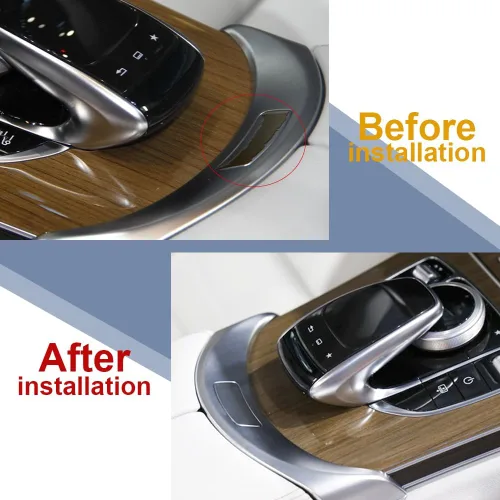 Miniatura 3 de COOL STAR Botón de liberación del reposabrazos de la cubierta de la consola delantera compatible con Mercedes-Benz 2015-2020 C300 C350E C400 W253