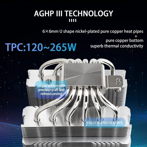 Miniatura 2 de Enfriador de CPU Thermalright Peerless Assassin 120 SE, 6 tubos de calor tecnología AGHP, ventiladores PWM duales de 120 mm, velocidad de 1550 RPM