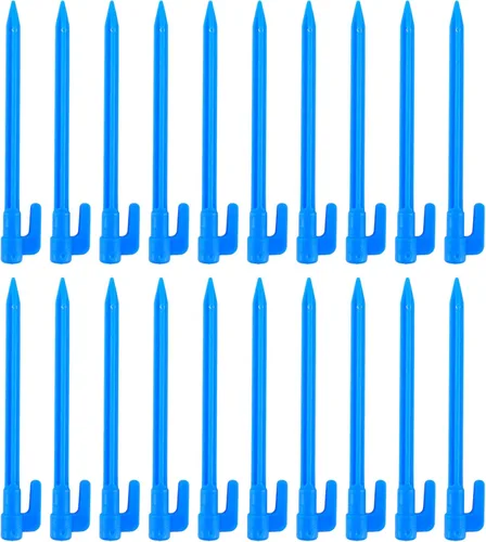 Miniatura 7 de 30 estacas de plástico resistente de 6 pulgadas para bordes de paisaje, estacas de anclaje, soporte para plantas, estacas de césped, estacas de Negro