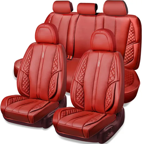 Miniatura 9 de CAR PASS Fundas de Asiento de Cuero de Gamuza Juego Completo Protector Suave Duradero Acolchado Cálido en Invierno Transpirable en Verano, Funda Gris