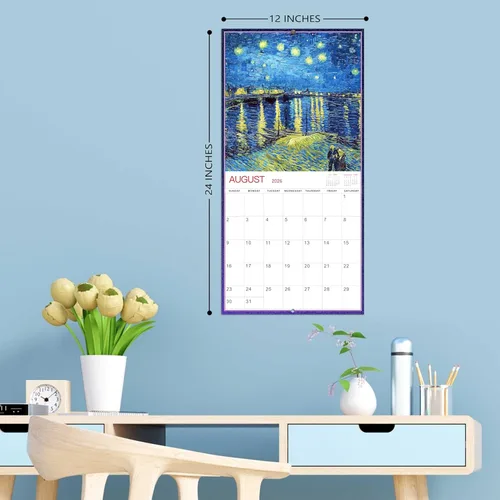 Miniatura 6 de Calendario de pared 2026, calendario 2026, calendario mensual de pared de 12 meses 2026 de enero de 2026 a diciembre de 2026, 12 x 24 pulgadas