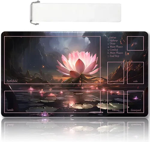 Miniatura 17 de DAUXID Tapete de juego MTG cosido de alta calidad con zonas y parte trasera de goma antideslizante, tapete de juego TCG para MTG y otros