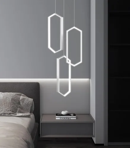 Miniatura 20 de Lámpara colgante regulable de 3 anillos para ajustar mini lámpara LED de techo para cocina, isla, comedor, sala de estar, dormitorio, dorado
