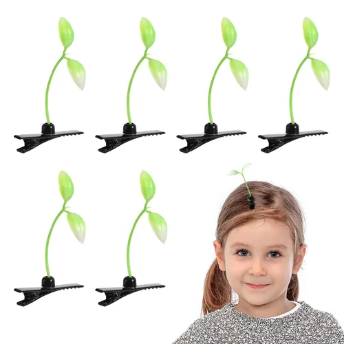 BESPORTBLE 10 pinzas para el cabello, brotes de frijol, planta, pasadores para la cabeza, pasadores, horquillas para niñas y mujeres