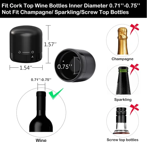 Miniatura 3 de Hosslearlear Tapones de vino para botellas de vino, corchos reutilizables de silicona, lindos accesorios para vino, juego de 4