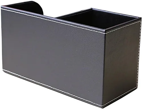 Miniatura 5 de KINGFOM Juego de 3 organizadores de escritorio de cuero sintético, suministros de accesorios de oficina, incluyendo soporte para pañuelos, soporte
