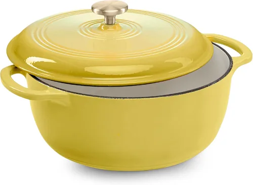 Miniatura 33 de Best Choice Products - Horno holandés redondo de hierro fundido esmaltado de 6 cuartos de galón, utensilios de cocina pretratados de alta