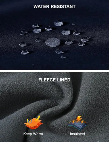 Miniatura 3 de TBMPOY Pantalones de senderismo para hombre, impermeables, con forro polar, para nieve, esquí, con aislamiento y bolsillos con cremallera