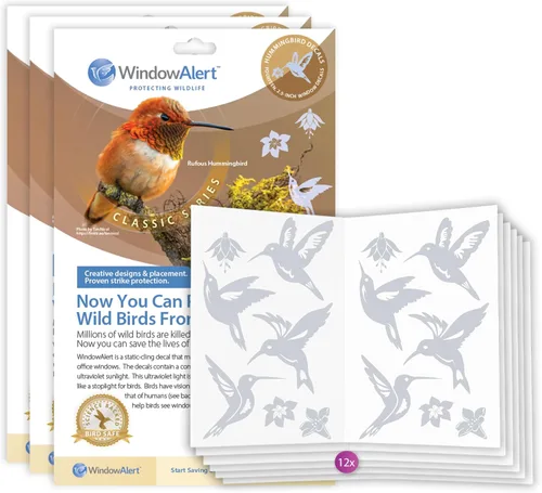 Miniatura 6 de WindowAlert Cobertura Anticolisión de Copo de Nieve - Adhesivo de Ventana UV-Reflectante para Proteger a las Aves Silvestres de Colisiones contra