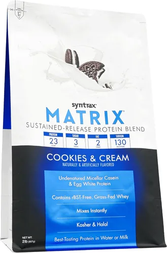 Miniatura 2 de Syntrax Nutrition Matrix - Mezcla de proteína de liberación sostenida, galletas y crema 2 libras. Verdaderos trozos de galleta