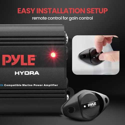 Miniatura 5 de Pyle Amplificador marino automático de 2 canales, 200 vatios RMS 4 OHM estéreo de rango completo con Bluetooth inalámbrico y potente altavoz Prime