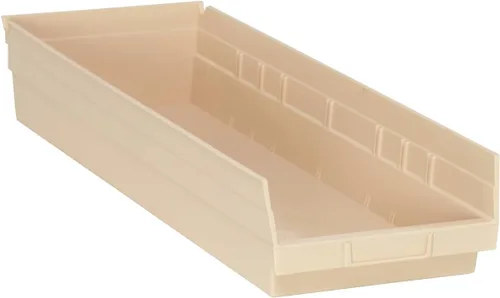 Miniatura 13 de Quantum Storage QSB114 - Contenedores de plástico anidables resistentes para farmacia, hospital y almacén, labio colgante y 7 ranuras divisoras