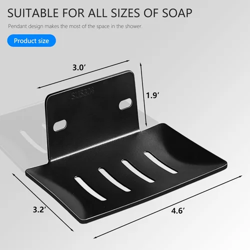 Miniatura 3 de Jabonera montada en la pared, jabonera de baño para ducha, acero inoxidable 304 montado en la pared, soporte para jabón para baño y cocina