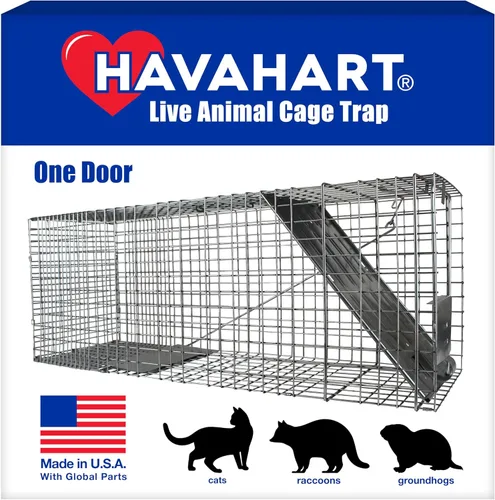 HAVAHART 1079SR Large 1-Door Humane Catch and Release Live Animal Trap Cage - Live Raccoon Trap, for Bobcats, Beavers, Dogs, & More