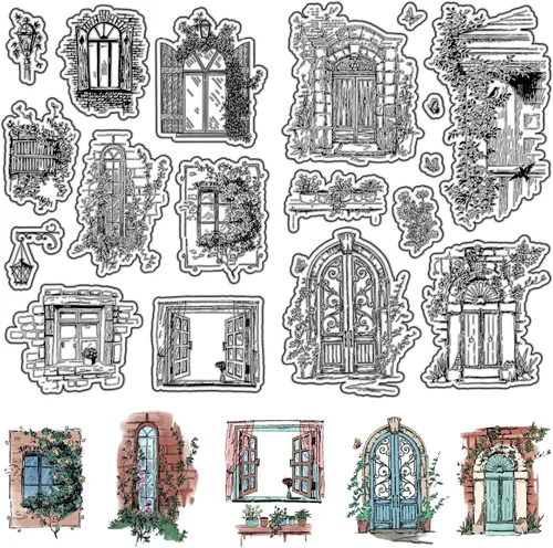 Miniatura 8 de CRASPIRE Sellos transparentes de árbol de la vida, diseño de luna, reutilizables, de silicona, para diario, tarjetas, decoración, manualidades