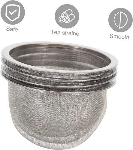 Miniatura 2 de Colador de malla 4 unids Tetera Colador Filtros de café Colador de té Premium Acero inoxidable Taza Taza Tetera de acero inoxidable