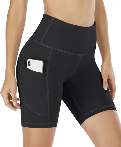 IUGA Pantalones cortos de entrenamiento para mujer con bolsillos de cintura alta, pantalones deportivos cortos para mujer, pantalones cortos de yoga