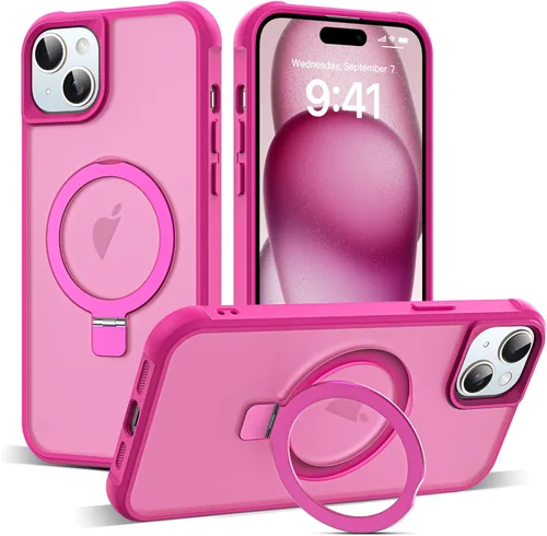 Miniatura 22 de SKYLMW – Funda compatible con iPhone 12 Pro Max y iPhone 13 Pro Max con soporte magnético invisible tipo anillo, fundas translúcidas para teléfonos
