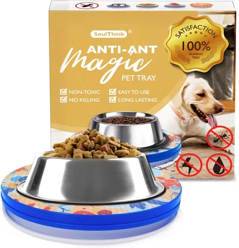 Miniatura 10 de SoulThink® Bandeja a prueba de hormigas para gatos y perros – Nueva innovación anti hormigas plato de comida para mascotas para interiores, sin