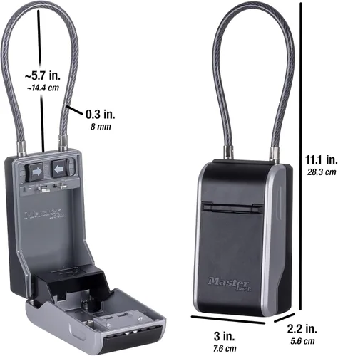 Miniatura 7 de Master Lock Caja de llaves de alta capacidad, dial de combinación, cable removible