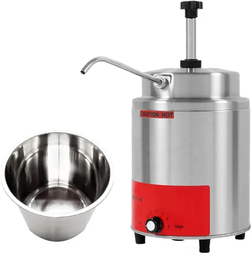 Miniatura 4 de Calentador de queso y chile de cuatro cabezas con bomba y escalera (4 x 22.0 fl oz calentador de salsa eléctrico)