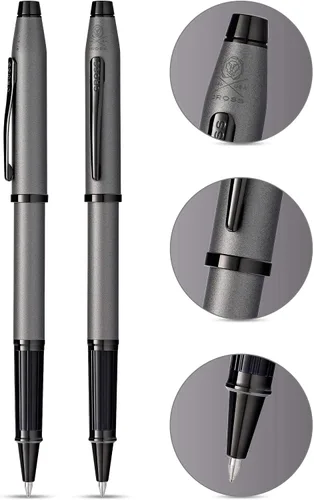 Miniatura 110 de Cross Century II - Bolígrafo de punta Selectip, lacado negro con detalles chapados en oro de 23 quilates