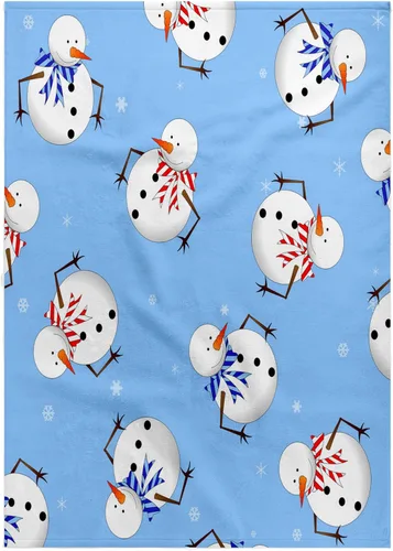 Miniatura 7 de 3dRose Cute Holiday Snowman Print Light Blue 11x12 Wash Cloth for Face and Body