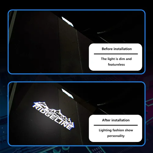 Miniatura 3 de 2 piezas Proyector LED de Logo para Puerta de Automóvil Lámpara de Bienvenida Luz de Puerta Kit de Luces de Charco Ridgeline Compatible