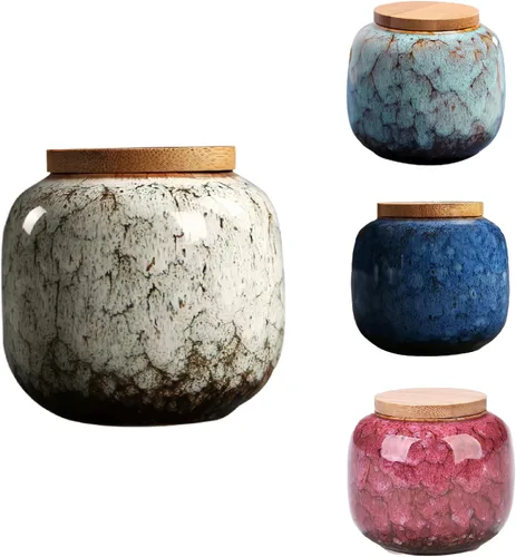 Miniatura 8 de Set de urnas pequeñas de 3 piezas - Juego de urnas pequeñas decorativas de cerámica para cenizas humanas - Honra a tu ser querido perdido