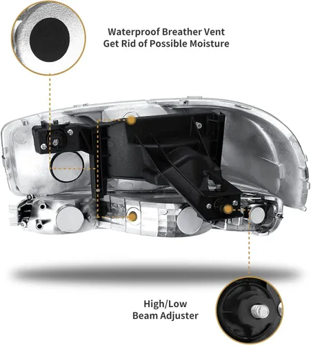 Miniatura 5 de AS Faros compatibles con GMC Sierra 1500HD 2500HD/2007 1500 2500 3500 Classic / 00-06 Yukon 1500/2500XL (Excepto modelo Denali)