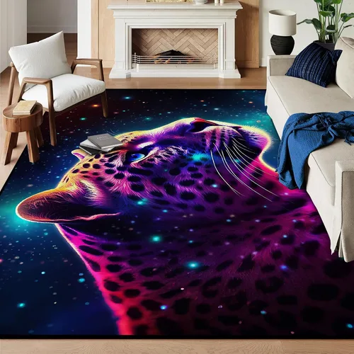 Miniatura 12 de Alfombra de Área Galaxia de 5' x 7', Dormitorio Sala de Estar para Niñas Niños Varones Alfombra Nebulosa Vórtex Tapetes Púrpura Azul Nube galaxy 1
