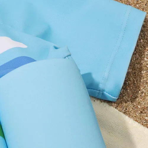 Miniatura 4 de Traje de baño de una pieza para niñas y niños, hawaiano, playa, deporte, verano, traje de baño Azul claro - pterosaurio