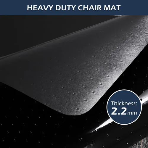 Miniatura 3 de SALLOUS Tapete para silla de oficina para alfombra, 45" x 53" tapete resistente para sillas para suelos alfombrados, tapete antideslizante con borde