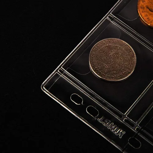 Miniatura 6 de Páginas de recolección de monedas, 5 hojas, 20 bolsillos, estándar de 9 agujeros, bolsillo para monedas, fundas de recolección para monedas Uncle 5