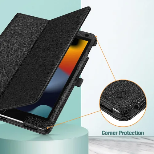 Miniatura 6 de Fintie Funda tipo folio para iPad de 9ª, 8ª y 7ª generación (2021/2020/2019) de 10.2 pulgadas, protección en las esquinas, cubierta trasera de cuero
