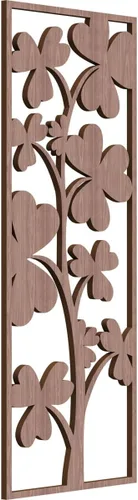 Miniatura 155 de 9 3/8 pulgadas de ancho x 24 3/8 pulgadas de alto x 1/4 pulgadas de alto, Bradford Paneles de pared decorativos de madera de calado, roble rojo rojo