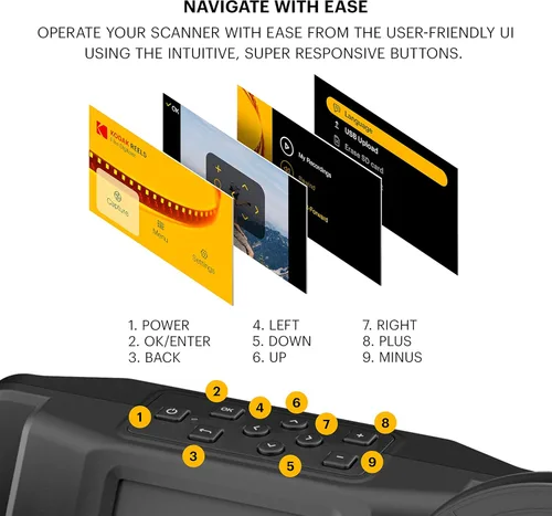 Miniatura 6 de KODAK REELS - Convertidor digitalizador de películas de 8mm y Super 8 con pantalla grande de 5", escáner convierte película fotograma por fotograma