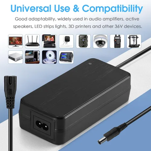 Miniatura 3 de Nobsound Fuente de alimentación de 36V 6A: Adaptador GaN de alta eficiencia de 216W para amplificadores, altavoces activos, luces de tira LED