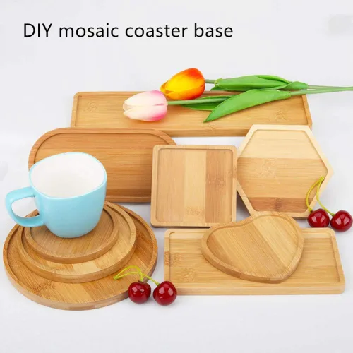 Miniatura 5 de twelves Base de posavasos de bambú para manualidades, suministros de mosaico de bricolaje para adultos, niños, regalo de cumpleaños de inauguración