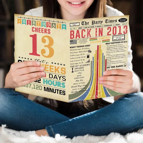Miniatura 5 de Missonemi Tarjeta de Cumpleaños 13, Regalos Retro de 13 Cumpleaños para Niños Niñas, Ideas de Regalo de Cumpleaños Feliz de 13 Años para Hijo o MS056
