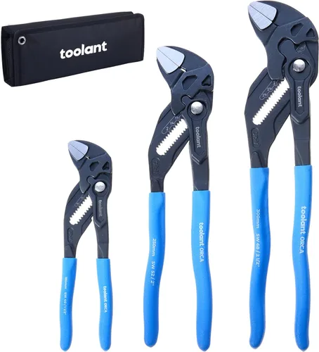 Miniatura 8 de toolant Llave de alicates cromados de 5 pulgadas, llave ajustable CR-V con revestimiento antioxidante, mandíbulas paralelas lisas, agarre
