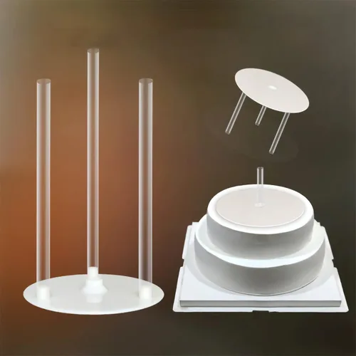 Miniatura 3 de Soporte para pasteles de boda, soporte para pasteles blancos, soporte de doble capa para tartas de plástico PP de grado alimenticio, soporte
